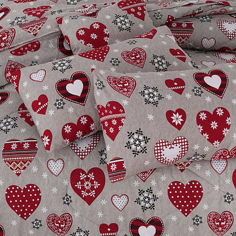 Premium Summer King Size Soft Cotton Comforter Set - 7-Piece