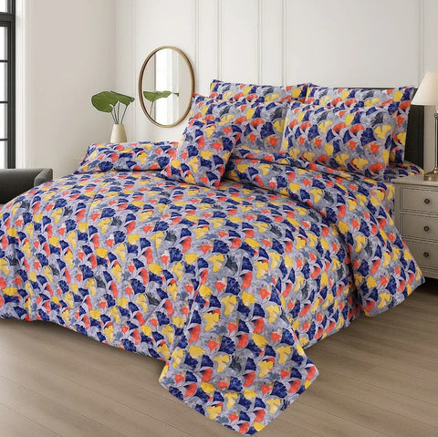 Premium Summer King Size Soft Cotton Comforter Set - 7-Piece