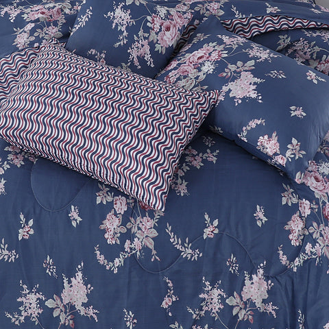 Premium Summer King Size Soft Cotton Comforter Set - 7-Piece