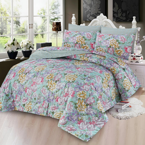 Premium Summer King Size Soft Cotton Comforter Set - 7-Piece