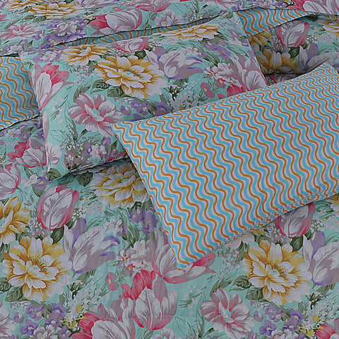 Premium Summer King Size Soft Cotton Comforter Set - 7-Piece