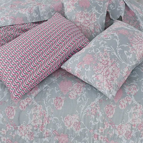 Premium Summer King Size Soft Cotton Comforter Set - 7-Piece