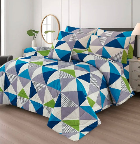 Premium Summer King Size Soft Cotton Comforter Set - 7-Piece