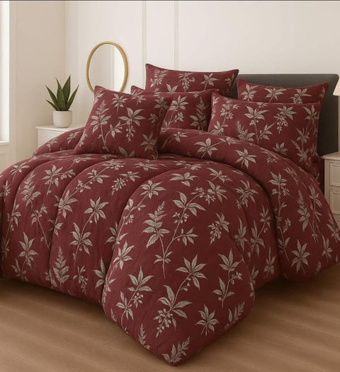 Premium Summer King Size Soft Cotton Comforter Set - 7-Piece